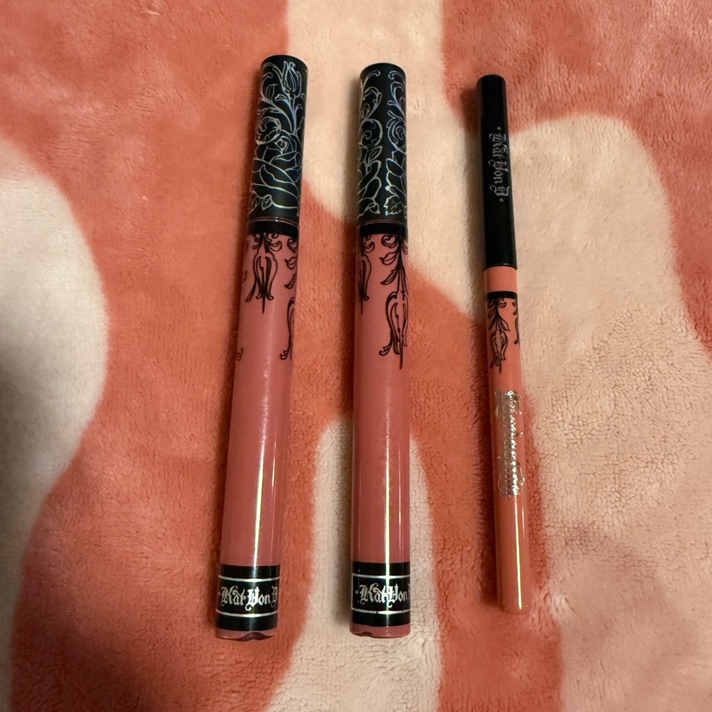 Kat Von D Everlasting Liquid Lipsticks & Lipliner Bundle in Saint